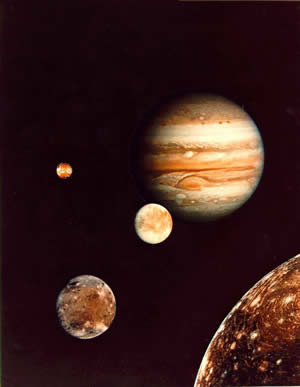 satelliti di Giove fotografati dalla sonda Voyager