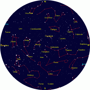 cartina del cielo di dicembre