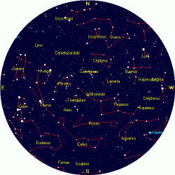 cartina del cielo di novembre