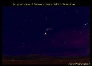 Giove e Luna la sera del 21 Dicembre 2009