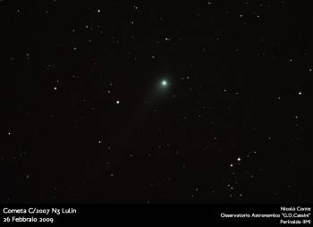 la cometa fotografata dall'osservatorio di Perinaldo