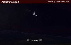 Luna ed Antares la sera del 27 agosto