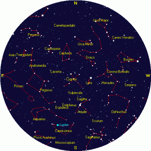 cartina del cielo di settembre